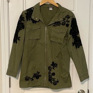 Venus lace trim utility jacket